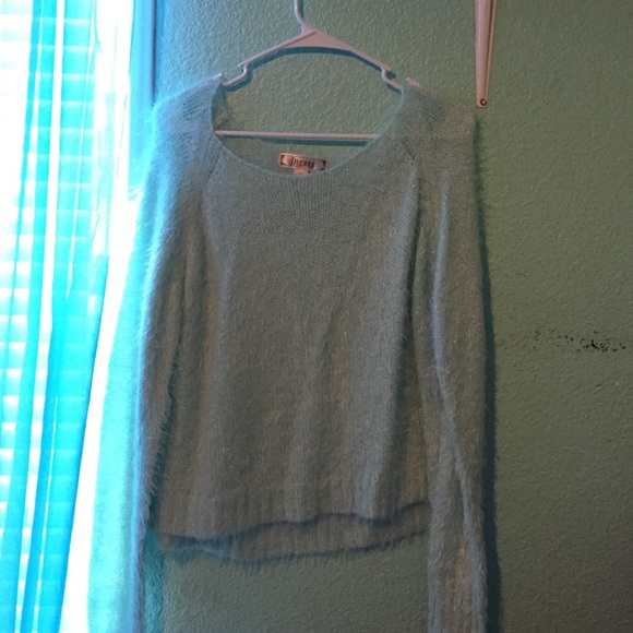 Fuzzy sea foam green sweater