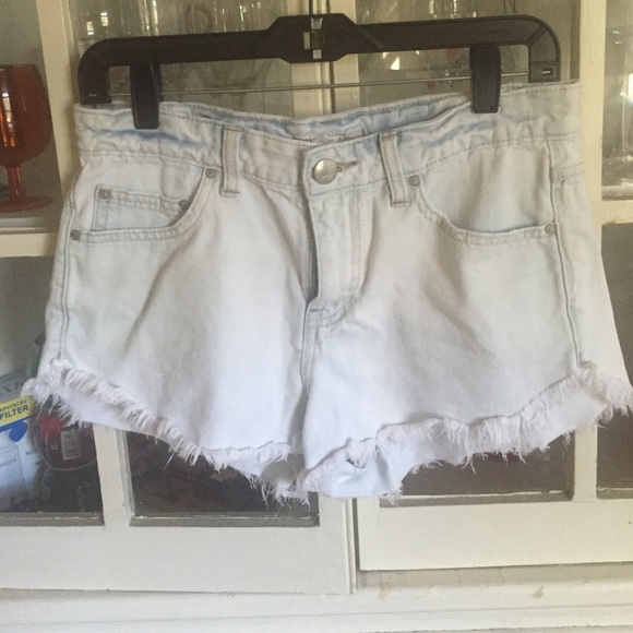 Free People Whitewashed Frayed Shorts