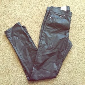 H&M Black Coated Skinny Jeans