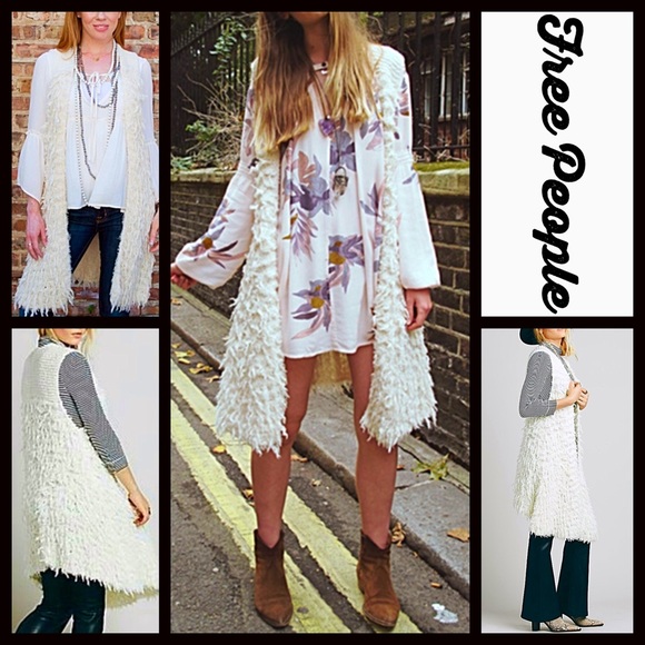 Free People Sweaters - ❗️1-HOUR SALE❗️FREE PEOPLE Fur Vest Wrap Coat Cape