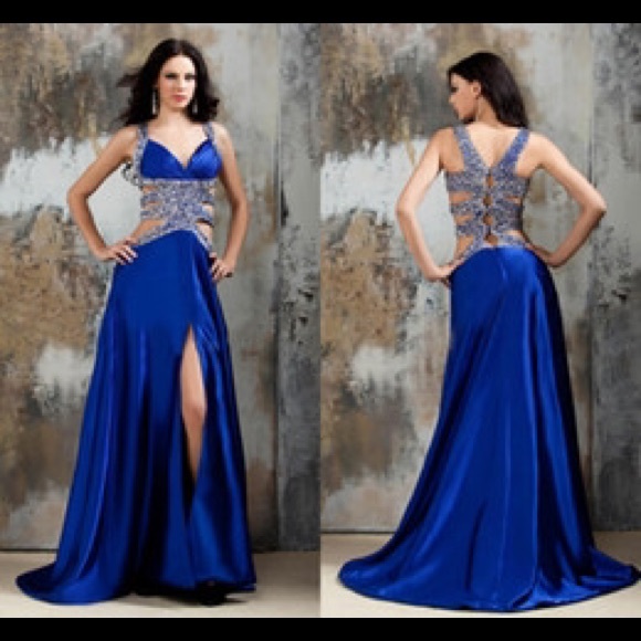 Sexy A-Line Straps Floor-Length Spilt-Front  Dress