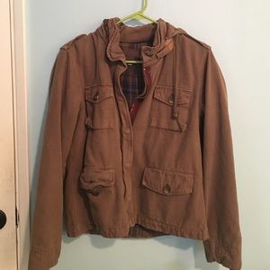 Brandy Melville Olive Brown Hooded Jacket