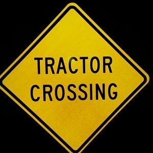 Tractor crossing sign
