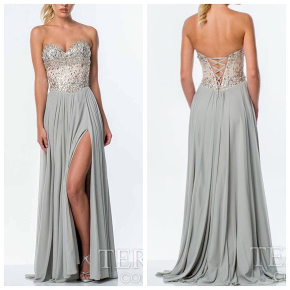 Terani Couture Dresses & Skirts - Terani Couture P0036 Embellished High Slit Gown