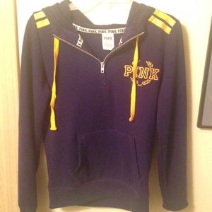 Navy blue PINK Half-zip Hoodie