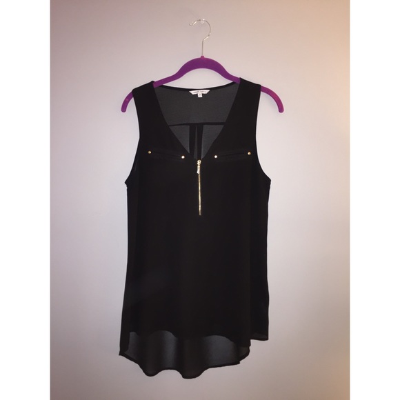 see thru Black flowy shirt