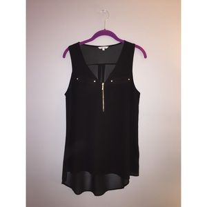 see thru Black flowy shirt