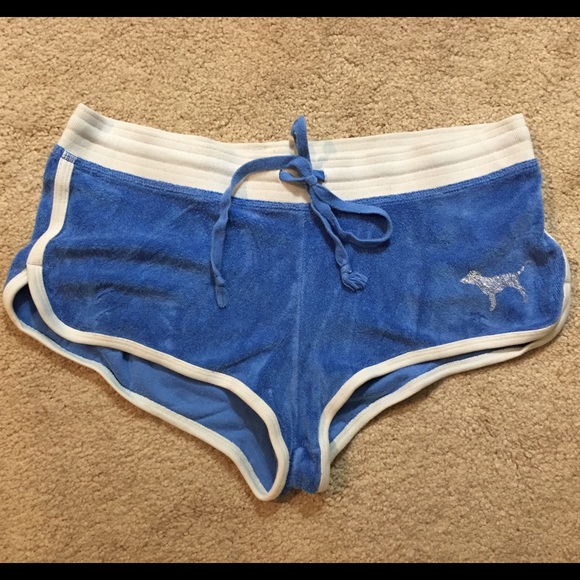 Victoria's Secret Pink Terry Cloth Blue Shorts- S