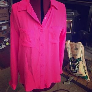 Sheer pink button up