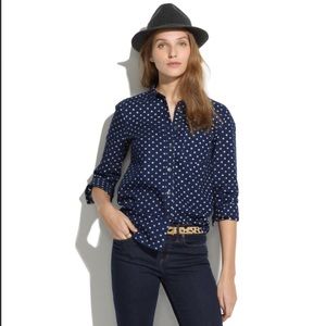 Madewell boyshirt blue dotted
