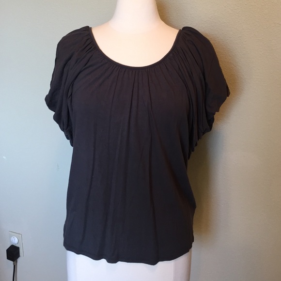 Gray Express Blouse w/Bubble Short Sleeves