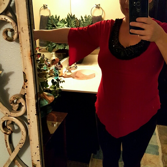 Dark Maroon embellished blouse