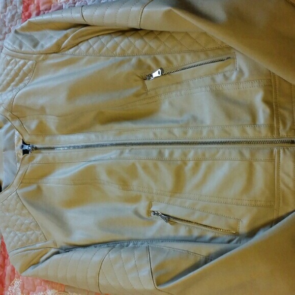 Maurices cream faux leather jacket medium