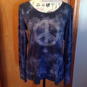 Eye Catching Rhinestone Peace Symbol