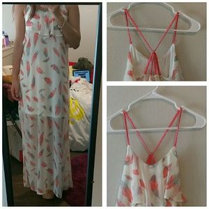 Xhilaration Feather Maxi Dress