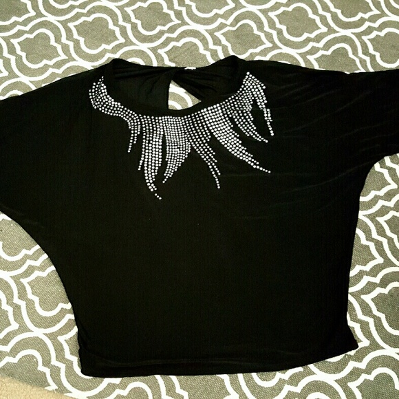 Black sequenced blouse