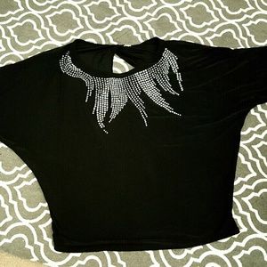 Black sequenced blouse