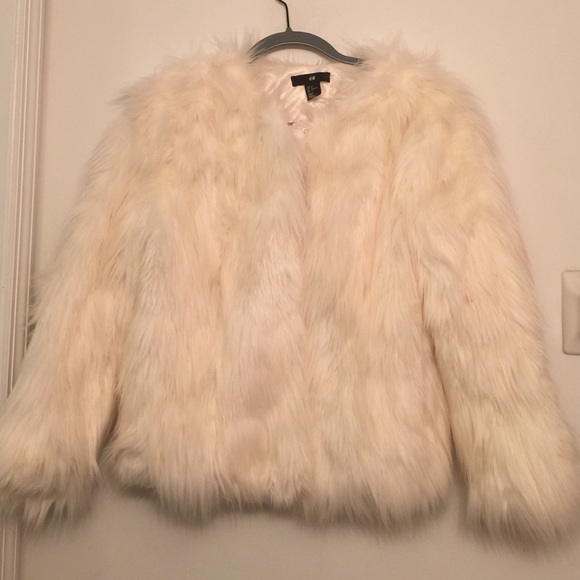H&M Jackets & Blazers - H & M faux fur egg shell jacket BNWT