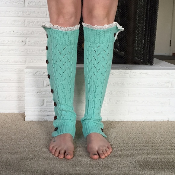 Mint lace leg warmers - Picture 2 of 4