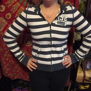 Abercrombie striped zip up sweatshirt!! ⚓️