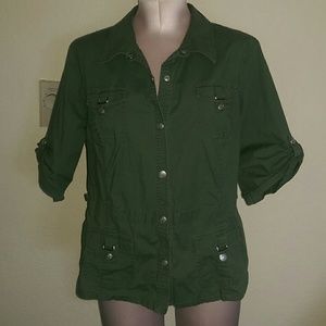 Army Green Christopher & Banks shirt