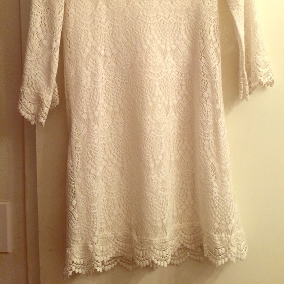 White boho short dress