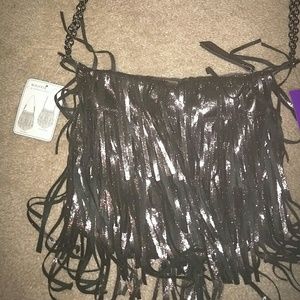 Madden Girl - Bronze Convertible Fringe Bag