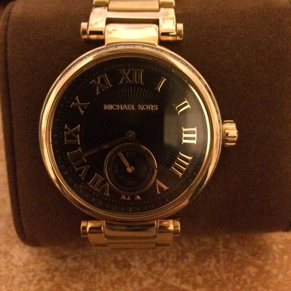 Michael Kors Gold Watch with Black Face