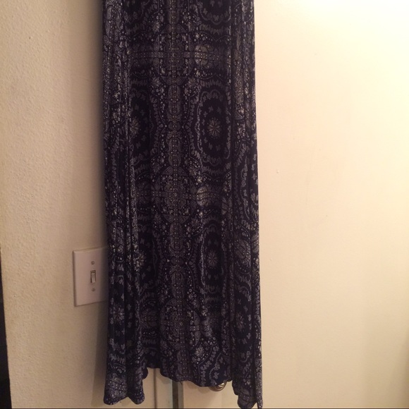 Dark blue and white maxi skirt