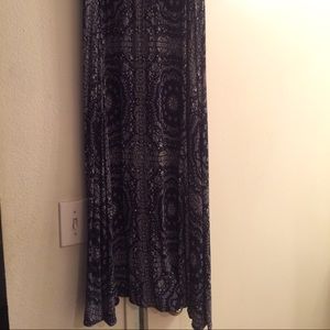 Dark blue and white maxi skirt