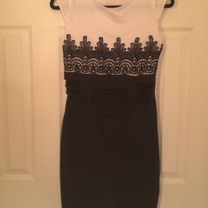 Black-and-white dress.
