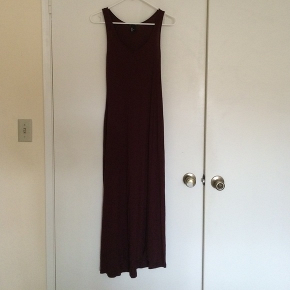 Maroon tank sleeveless soft & slimming maxi dress