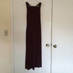 Maroon tank sleeveless soft & slimming maxi dress