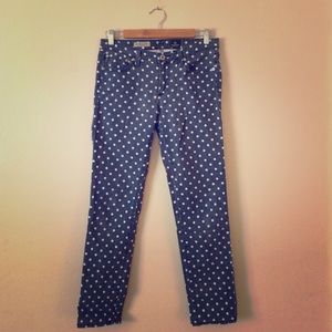 ADORABLE polka dot straight leg jeans!