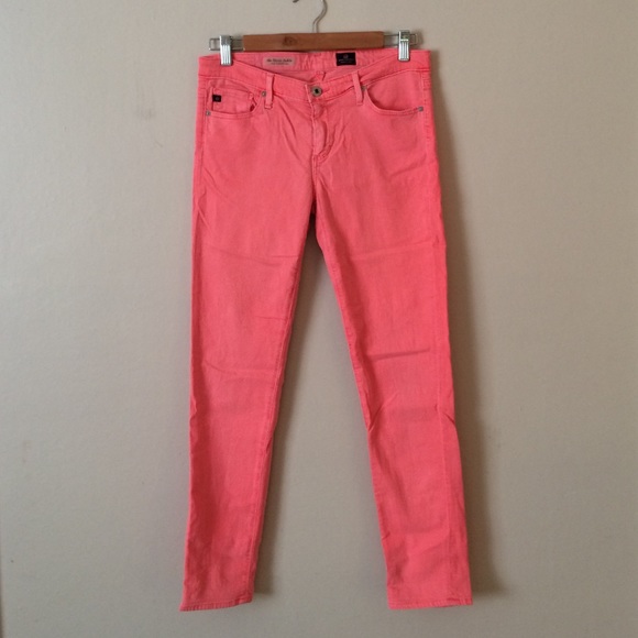 Peachy pink skinny pants