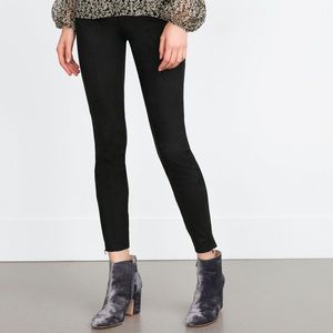 Zara black suede leggings