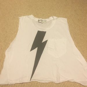 wild fox lightning bolt muscle tee