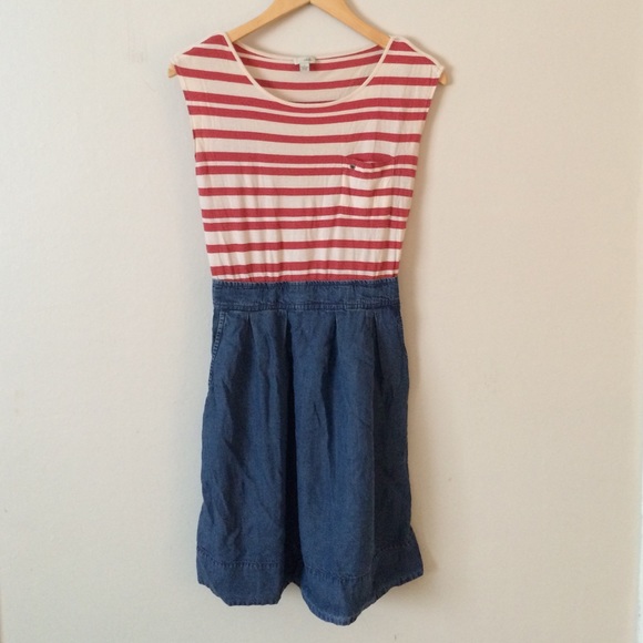 Jean-and-Stripe Summer Dress