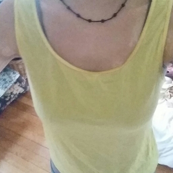 Sheer canary yellow tee