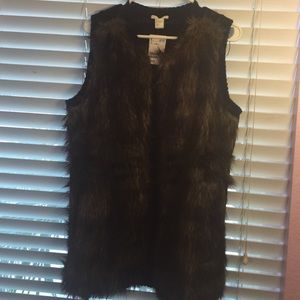 Faux fur h&m sweater vest