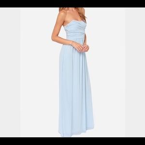 LULUS strapless maxi dress. Size small. Light blue