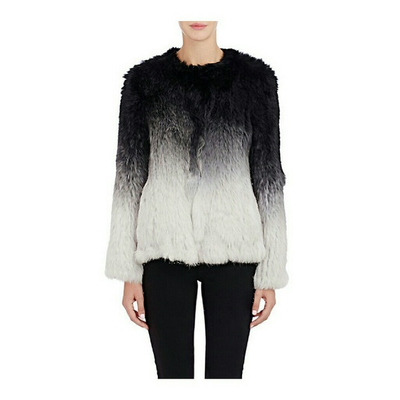 Ombre Dyed Rabbit Fur Coat