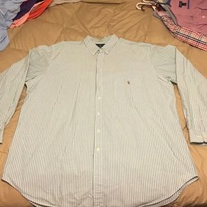 Green and white Ralph Lauren button down