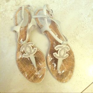 Chanel Flat sandals, silver