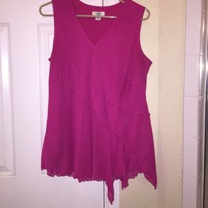 Hot Pink sleeveless blouse from Cato