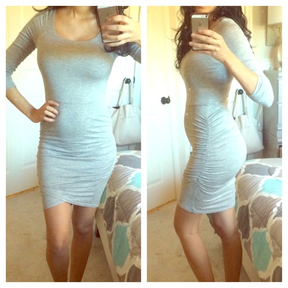 Heather Gray tulip bottom bodycon dress