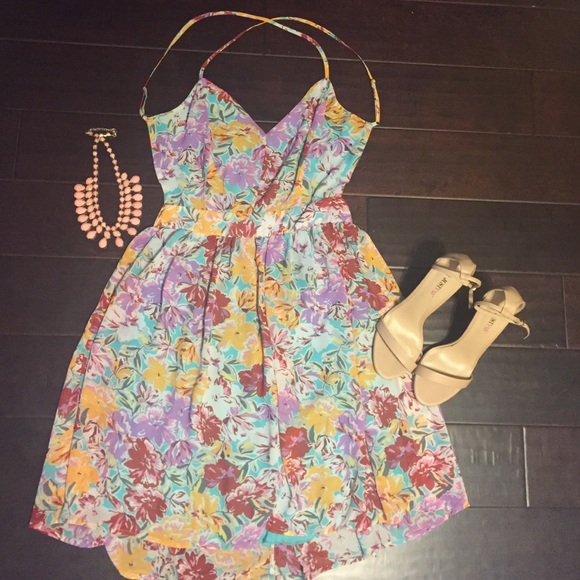 Floral open back dress