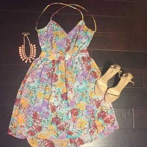 Floral open back dress