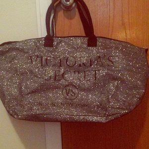 Victoria Secrets silver glitter bag