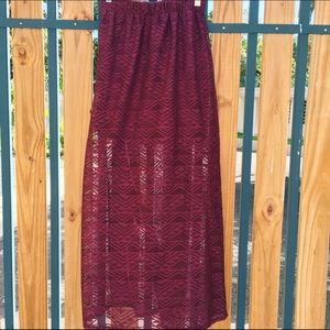 Beautiful Burgundy Maxi Skirt